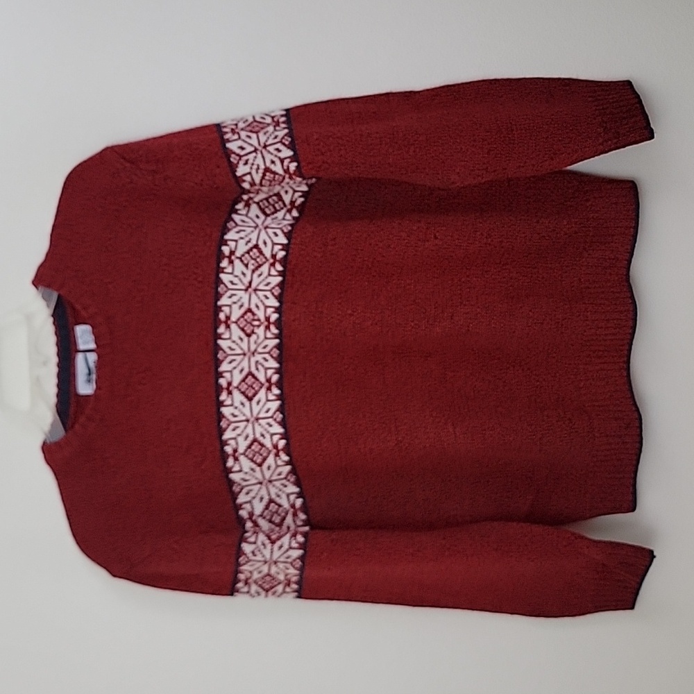 Ground Control Red & White Variegated Knit Pullover Sweater Youth XL